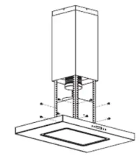 electriQ 90cm LED Island Cooker Hood User Manual - Hold up the hood