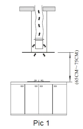 electriQ 90cm LED Island Cooker Hood User Manual - Pic 1