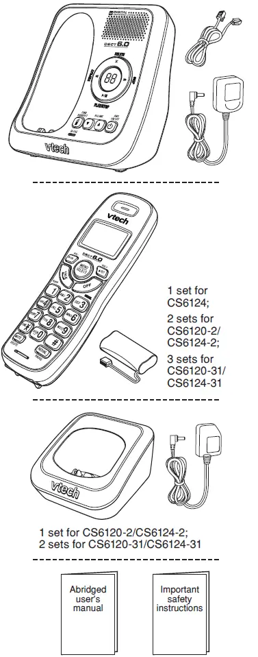 vtech CS6120-2 DECT 6.0 Cordless Telephone 01