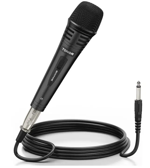 TONOR-Dynamic-Karaoke-Microphone-for-Singing-with-16.4ft XLR-Cable, Metal-Handheld-Mic-Compatible-with-Karaoke-image