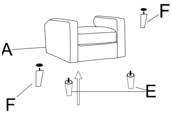 UPHOLSTERY WF198203 Push Back Chair - Parts