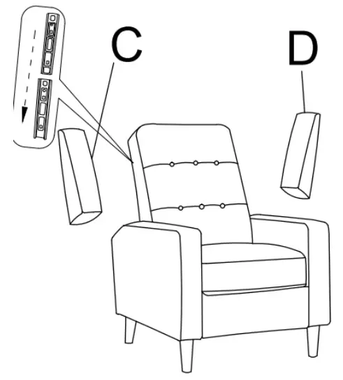 UPHOLSTERY WF198203 Push Back Chair - Step 3