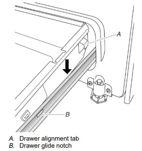 Whirlpool Electric Freestanding Range - Align the forward drawer notches