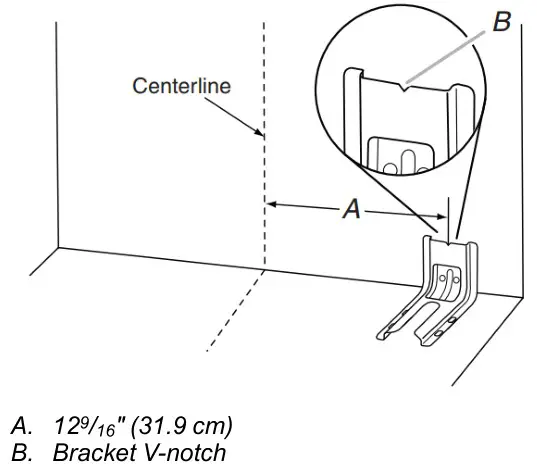 Whirlpool Electric Freestanding Range - Determine and mark centerline of the cutout space
