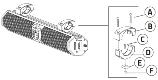 DS18 Hydro SB24BT 24 Inch Marine Water Resistant Amplified - FIG 1