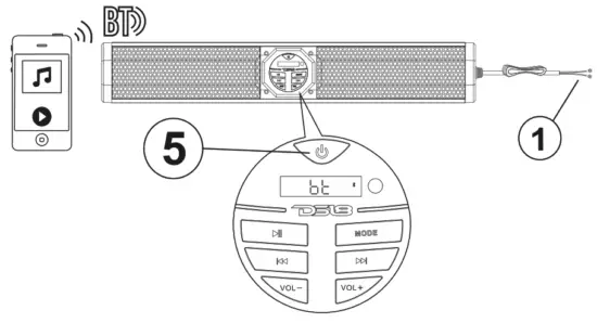 DS18 Hydro SB24BT 24 Inch Marine Water Resistant Amplified - PAIRING