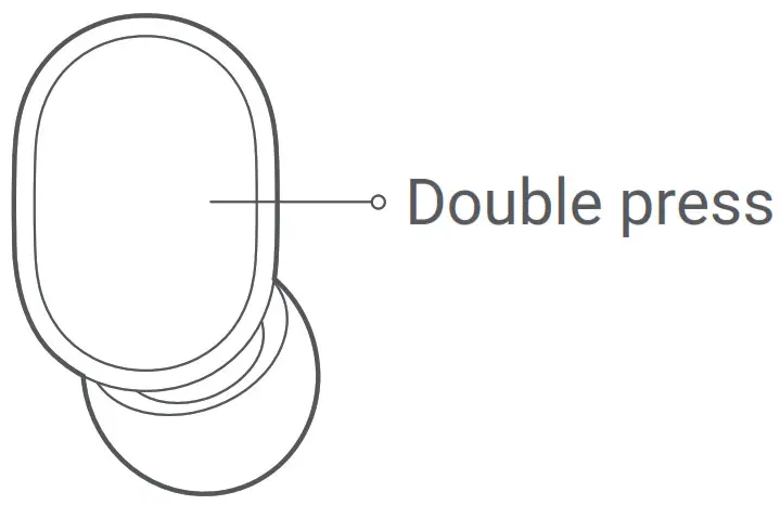 Xiaomi True Wireless Earbuds Basic 2-- Double press