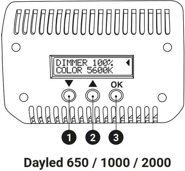 Lupo DAYLED 2000 PRO LED Fresnels Light - CONTROL PANEL