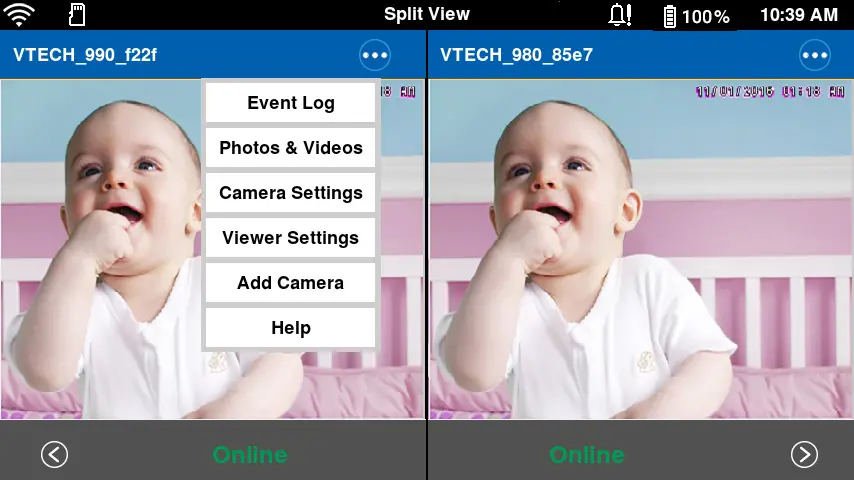 vtech WiFIi HD Video Monitor - camera setting