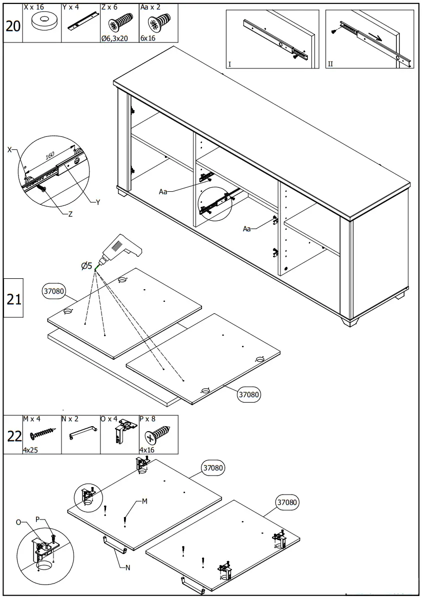 DEDEMAN Valencia TV 160 3K2F TV Shelf - fig10