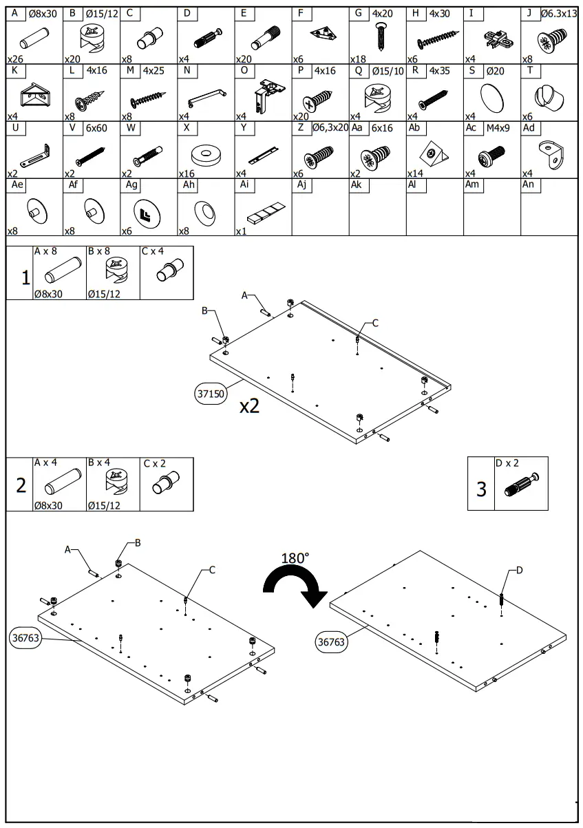 DEDEMAN Valencia TV 160 3K2F TV Shelf - fig2