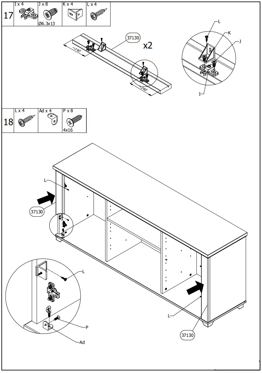 DEDEMAN Valencia TV 160 3K2F TV Shelf - fig8