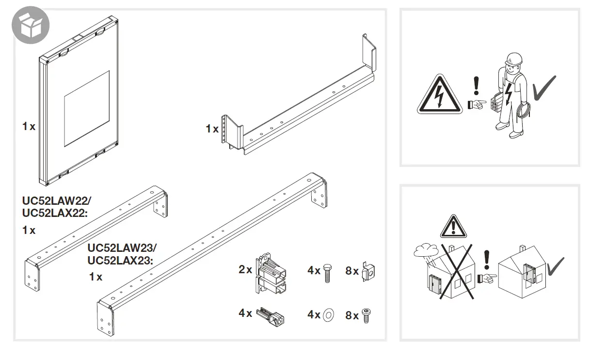 hager UC52LAW22 Mounting Plate fig 1
