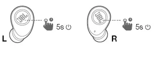 JBL-Free-Wireless-Earbuds-Manual power on and off