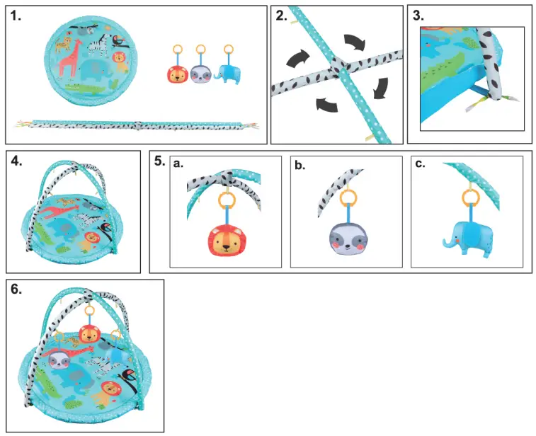 anko 43197880 Safari Gym Play Mat - Parts