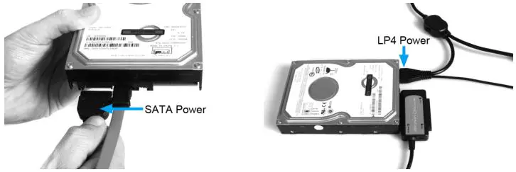 USB 3.0 to SATA or IDE Hard Drive Adapter Converter USB3SSATAIDE - Connect the Drive(s) to the Power Adapter