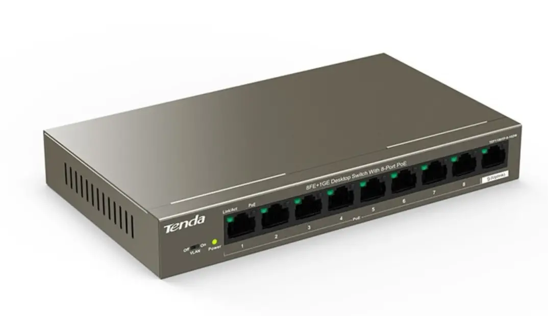 TEF1109TP-8-102W 8FE+1GE Desktop Switch with 8-Port PoE