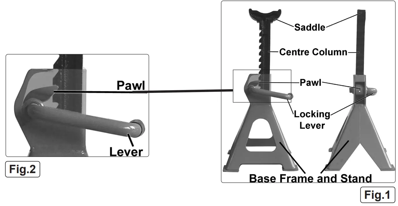 SEALEY VS2006.V3 Ratchet Type Axle Stands 6 Tonne Capacity PER Stand - fig 3