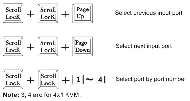 TESmart TES-HKS0401A2U-USGY HDMI KVM Switch User Manual - How to use keyboard hot keys