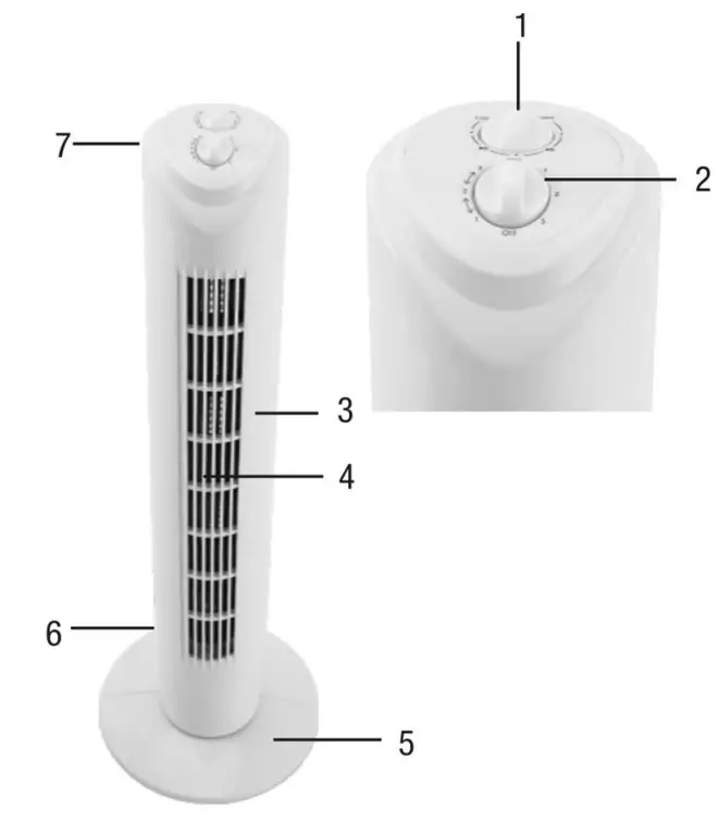 celsius CELTF200 81cm Tower Fan - Components