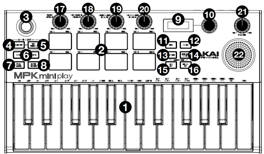 AKAI MPK Mini Play Keyboard with Built-in Speaker