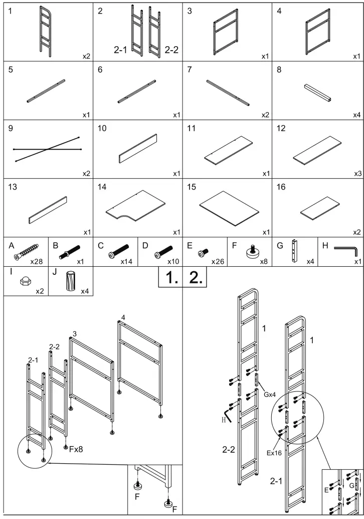THE HOME DEPOT D01-CD003 Retangular Nature MDF Computer Desk - FIg