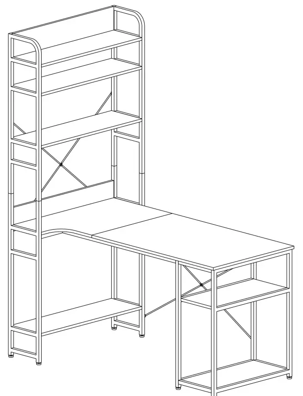THE HOME DEPOT D01-CD003 Retangular Nature MDF Computer Desk - FIg