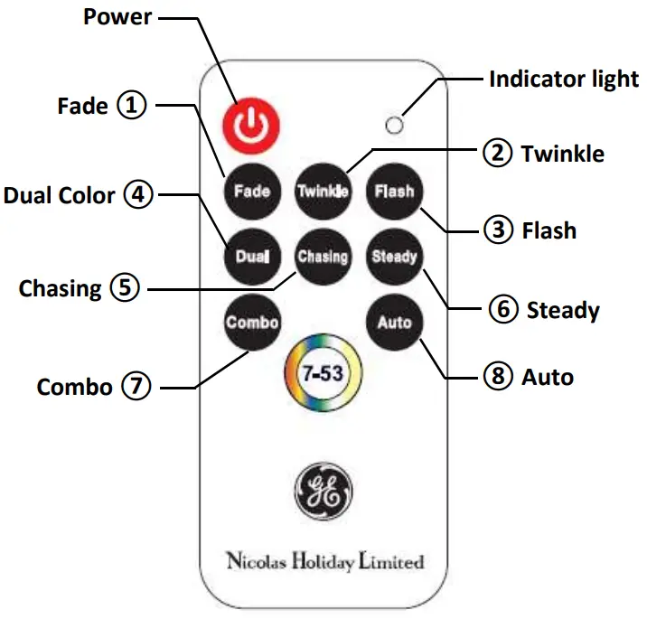 GE HC TX20 Light Set Remote Control 00