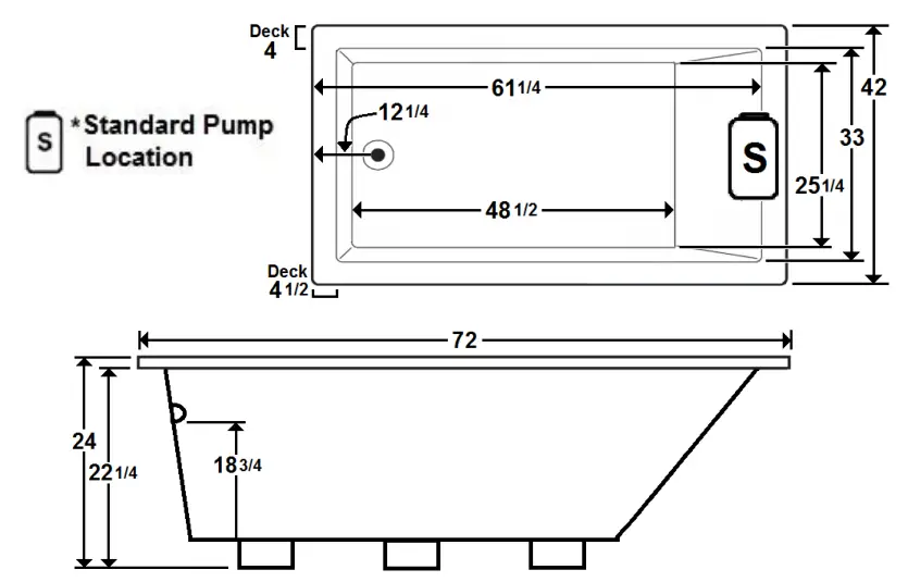 Laurel-Mountain-7242PW528-PARKER-9-72-Inch-x-42-Inch -Drop-In-Acrylic-Whirlpool-FIG1