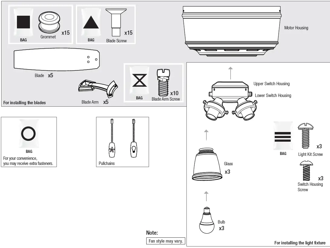Hunter-51077-Newsome-Low-Profile-Clear-Frosted-with-3-Lights-42-inch-Ceiling-Fan-FIG-3