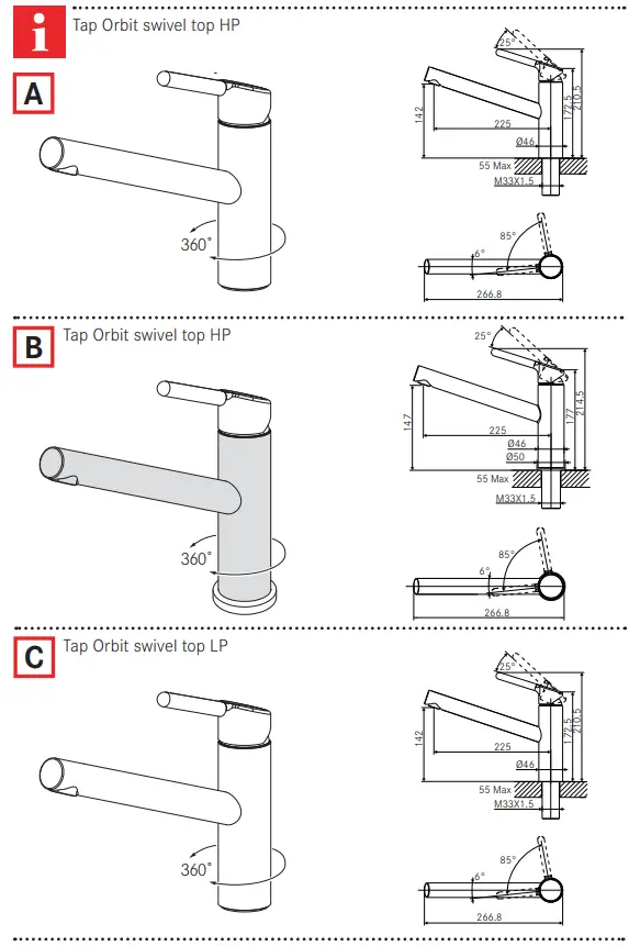 FRANKE FC 3054.031 ORBIT Kitchen Faucet-fig2