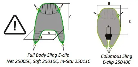 HUMAN CARE 25010C Full Body Sling E-clip Net (4)