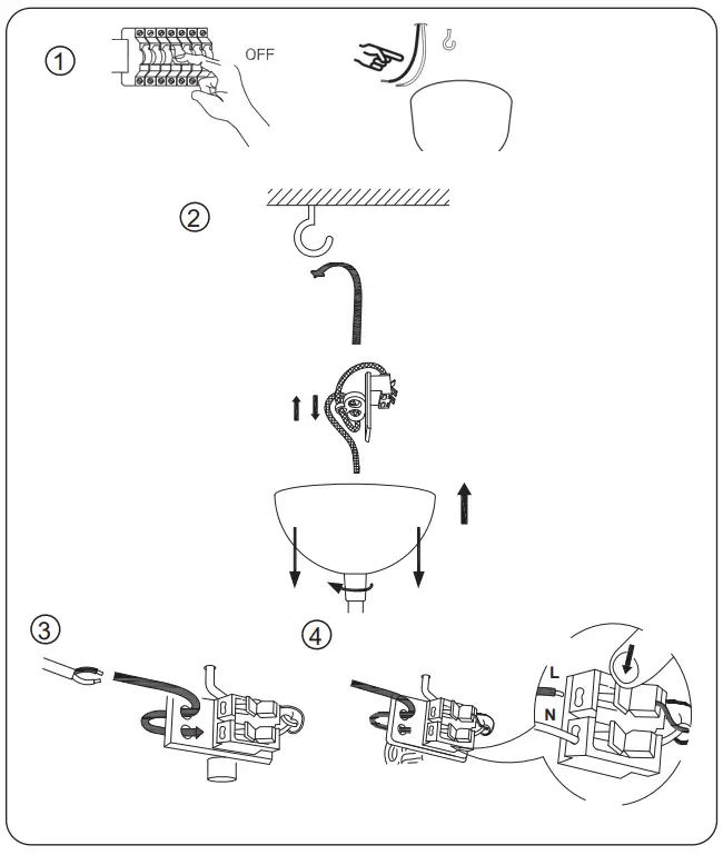 RUSTA 915512660101 Halifax Lamp Cord - Assembling Instruction