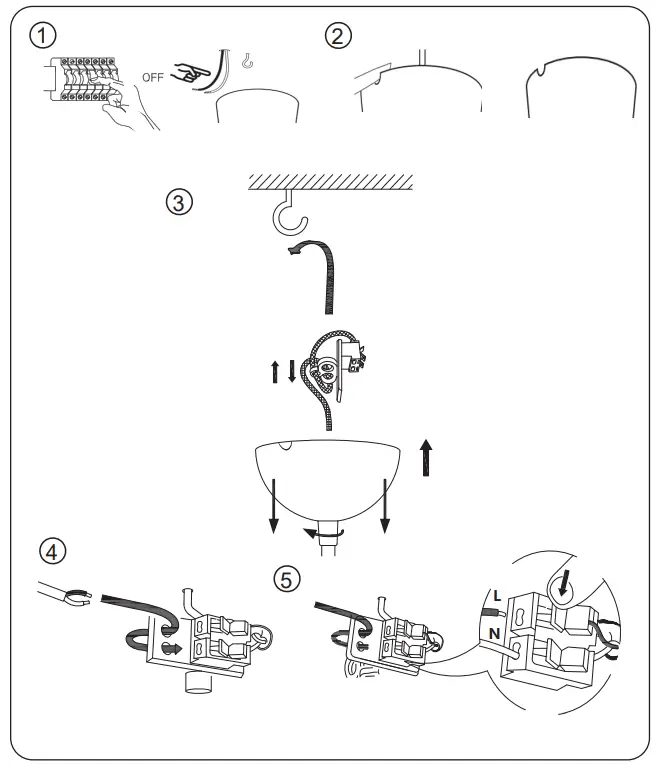 RUSTA 915512660101 Halifax Lamp Cord - Assembling Instruction1