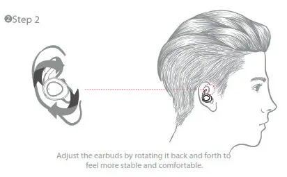 digitech AA2147 True Wireless Stereo Earbuds-Adjust