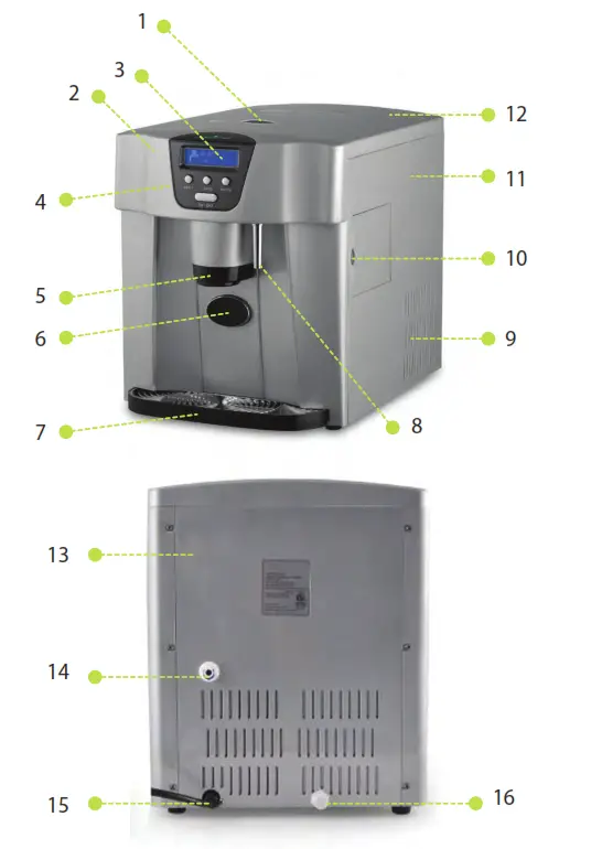 nutrichef Ice Maker & Dispenser - Description