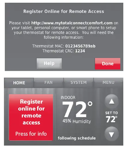 Register online for remote access