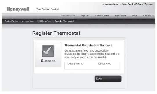Register your Wi-Fi thermostat