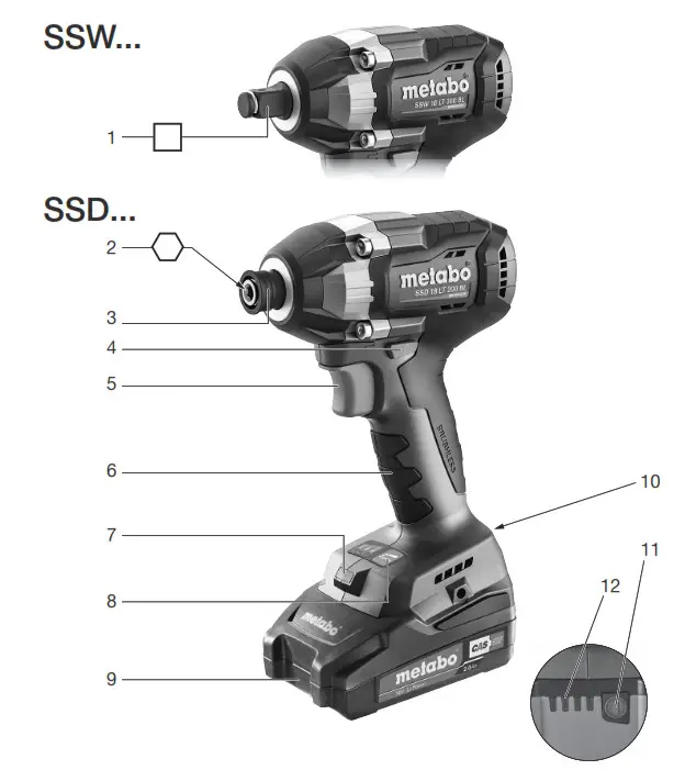 metabo SSD 18 LT 200 BL Impact Brushless Driver- 2