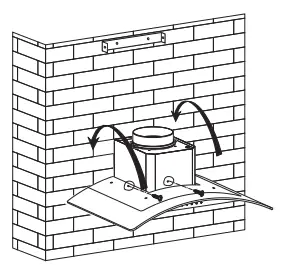 electriQ eiQCURV60 90 Cooker Hood User Manual - Hang the hood on the wall in the desired final position