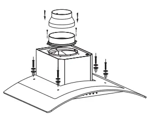 electriQ eiQCURV60 90 Cooker Hood User Manual - Place the glass canopy