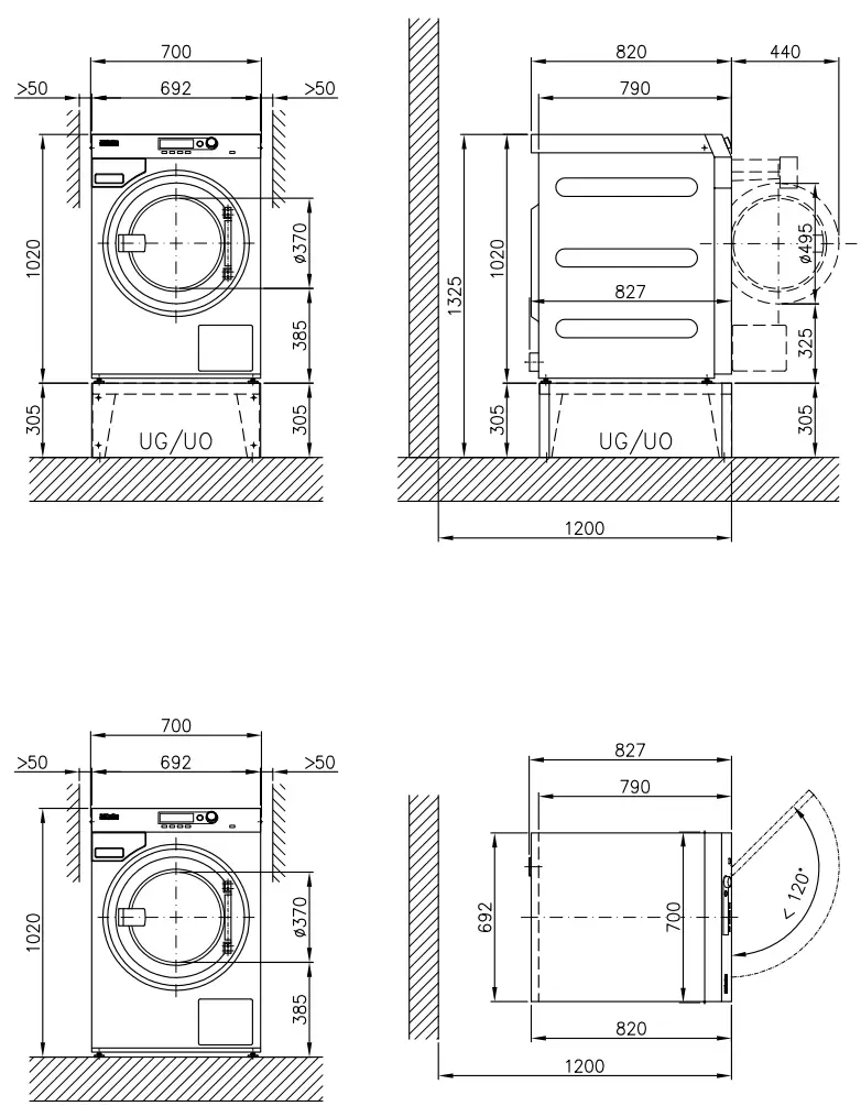 Miele PW 5105 EL AV Washer Extractor - Diagram 1