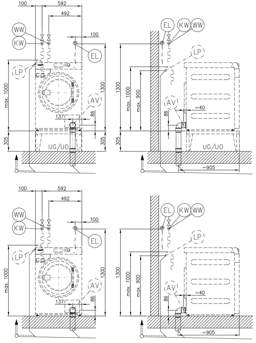 Miele PW 5105 EL AV Washer Extractor - Diagram 2