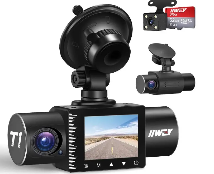 iiwey-Dash-Cam-Front-Rear-and-Inside-1080P-Three-Channels-image