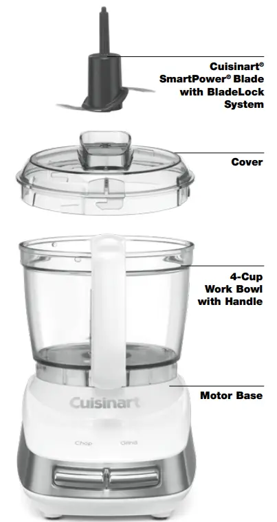 Cuisinart MCH 4 Series Core Custom 4 Cup Chopper Grinder - parts