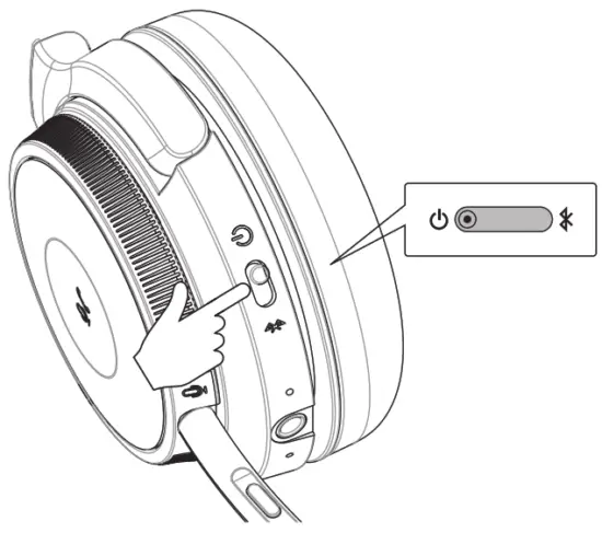 J BURROWS JB19BF18 Wireless Pro Headphones with Boom Mic - Power