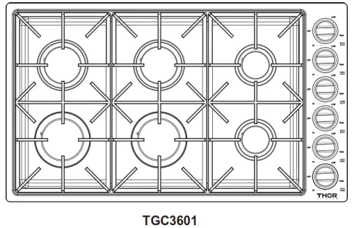 THOR TGC3601 Professional Drop In Gas Cooktop - fig