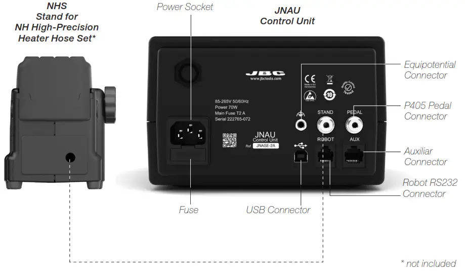 JBC JNAU Series JNAU-9A High-Precision Hot Air Control Unit - Packing List2