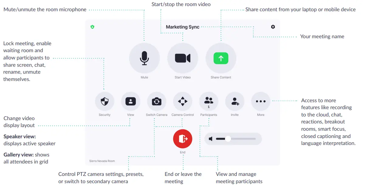 Zoom Rooms Meeting Controls APP 2