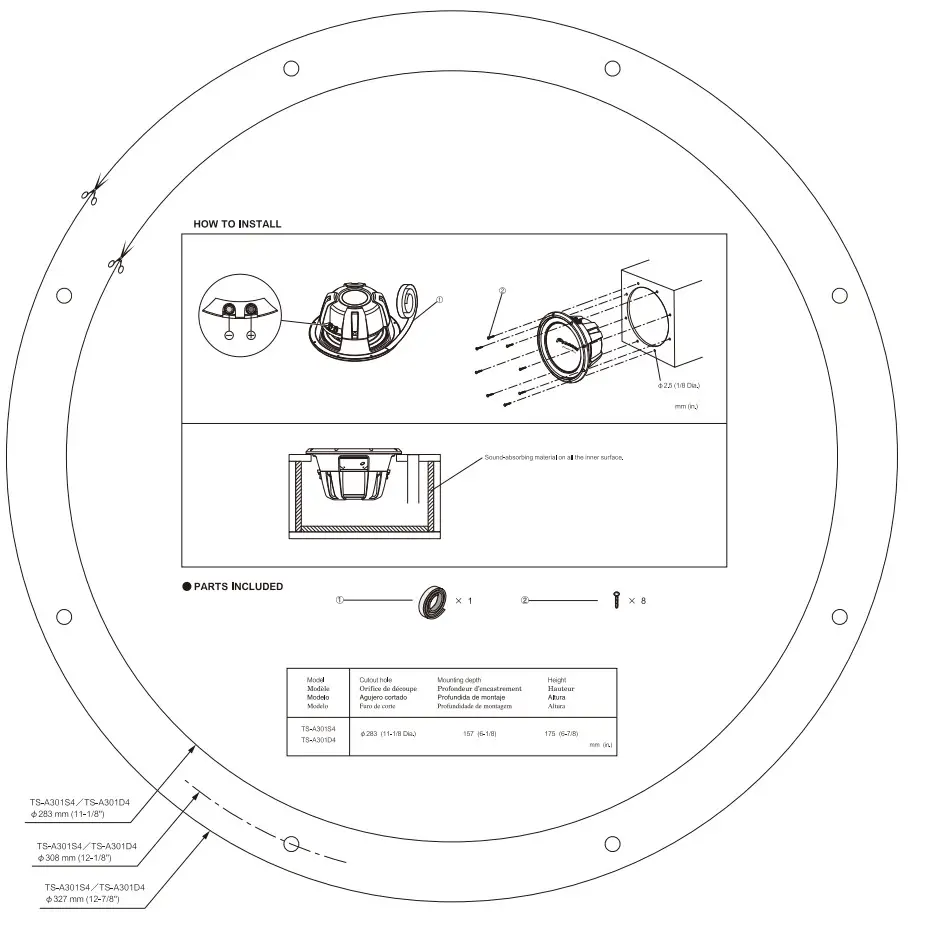 Pioneer TS A301S4 12 Inch 4-ohm Component Subwoofer - figure 9